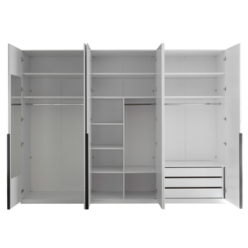 Šatní skříň MOLEO 2 bílá/bílá vysoký lesk 7