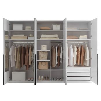 Šatní skříň MOLEO 2 bílá/bílá vysoký lesk 9