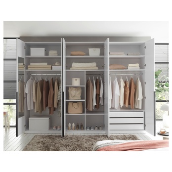 Šatní skříň MOLEO 2 bílá/bílá vysoký lesk 10