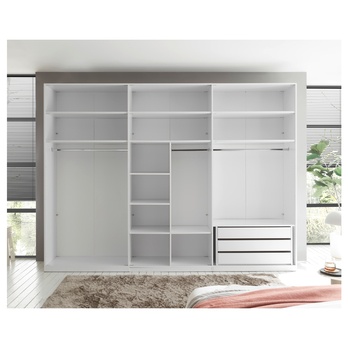 Šatní skříň MOLEO 2 bílá/bílá vysoký lesk 12