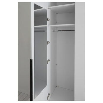 Šatní skříň MOLEO 2 bílá/bílá vysoký lesk 13