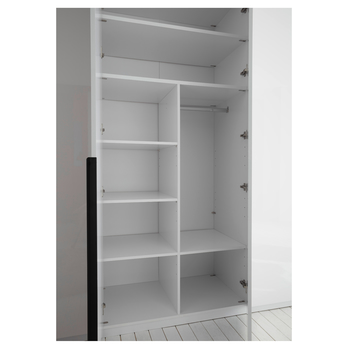 Šatní skříň MOLEO 2 bílá/bílá vysoký lesk 14