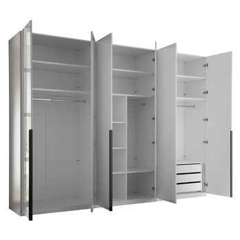 Šatní skříň MOLEO 2 bílá/bílá vysoký lesk 2