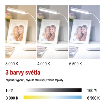 Stolní LED lampa MOLLY bílá 9