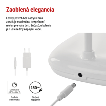 Stolní LED lampa MOLLY bílá 12