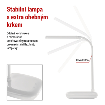 Stolní LED lampa MOLLY bílá 13