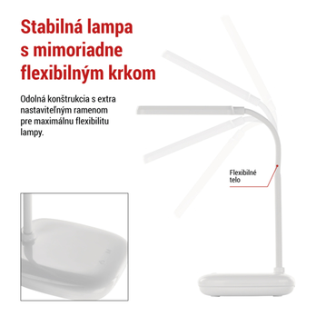 Stolní LED lampa MOLLY bílá 14