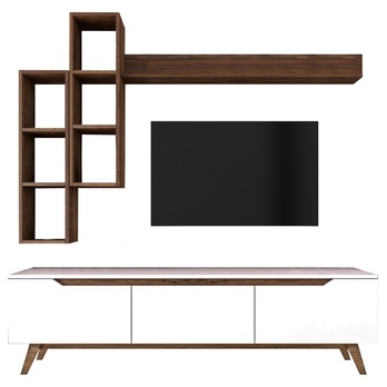 Obývací stěna MOLO bílá/ořech 3