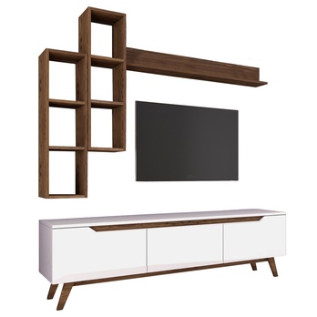 Obývací stěna MOLO bílá/ořech 6