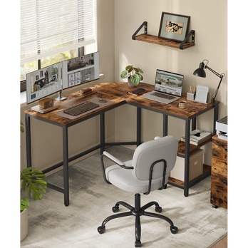 Rohový psací stůl MONA 2 hnědá/černá 1