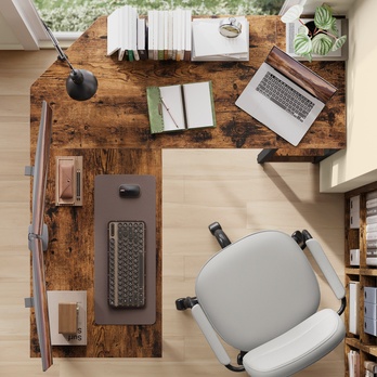 Rohový psací stůl MONA 2 hnědá/černá 2