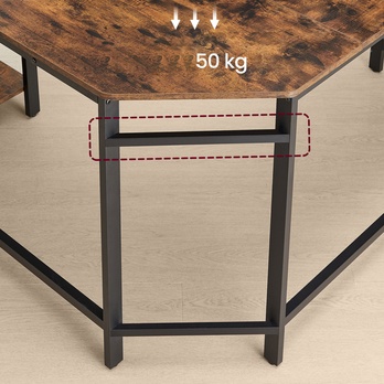 Rohový psací stůl MONA 2 hnědá/černá 4