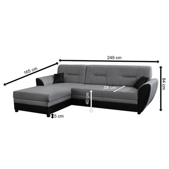 Sedací souprava MONACO LUX levá, šedá 5