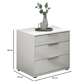 Noční stolek  MONACO bílá, šířka 40 cm 2