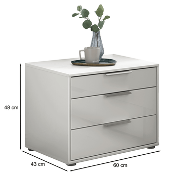 Noční stolek  MONACO bílá, šířka 60 cm 2