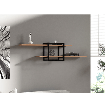 Nástěnný regál MONE černá/přírodní 1