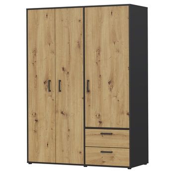 Šatní skříň MONESSA I dub artisan/černá 5