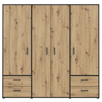 Šatní skříň MONESSA II dub artisan/černá 4