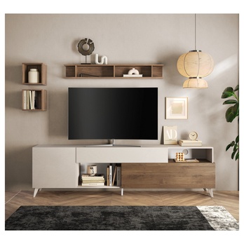 TV komoda  MONOCA 2 krémová/ořech 1