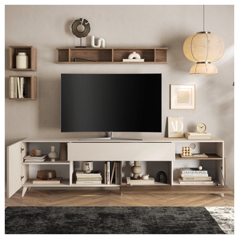 TV komoda  MONOCA 2 krémová/ořech 2