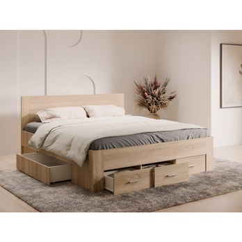 Postel MONS dub sonoma, 180x200 cm 1