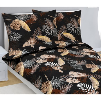 Povlečení MONSTERA HNĚDÁ 70x90 a 140x200 cm 2