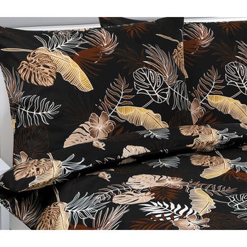 Povlečení MONSTERA HNĚDÁ 70x90 a 140x200 cm 3