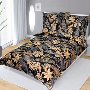 Povlečení MONSTERA žlutá/černá, 70x90 a 140x200 cm 1