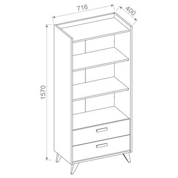 Regál MOOD 03 dub castello/šedá/bílá 5