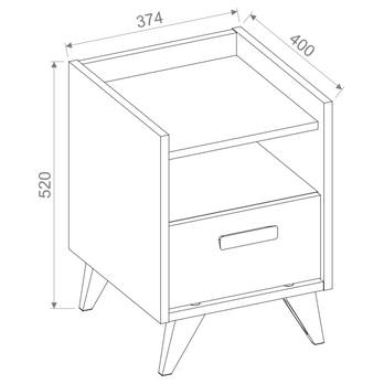 Noční stolek MOOD dub castello/šedá/bílá 5