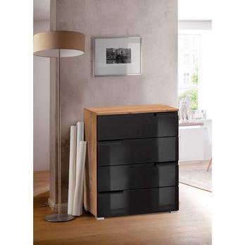 Komoda MOON 1 dub wotan/černá vysoký lesk 1