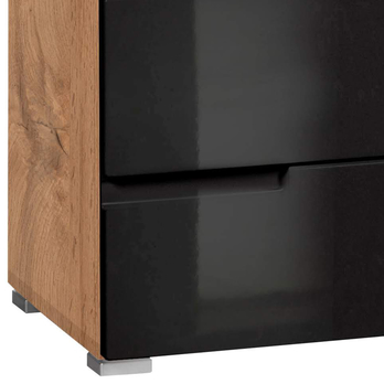 Komoda MOON 1 dub wotan/černá vysoký lesk 3