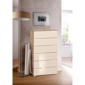 Komoda MOON 2 dub sonoma/béžová vysoký lesk 1