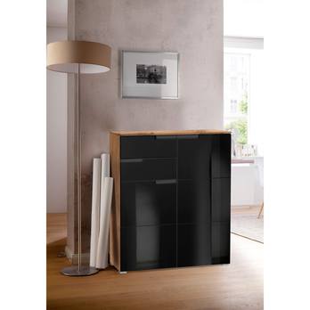 Komoda MOON 5 dub wotan/černá vysoký lesk 1