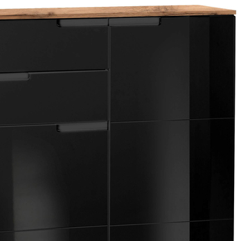 Komoda MOON 5 dub wotan/černá vysoký lesk 2