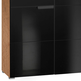 Komoda MOON 5 dub wotan/černá vysoký lesk 3