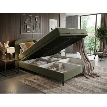 Postel s matrací MOREVIEW olivová, 140x200 cm 3