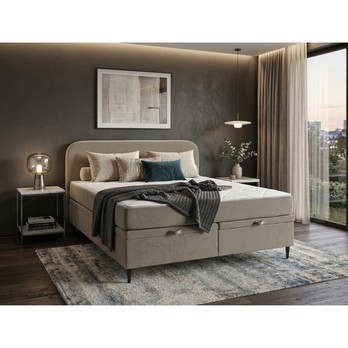 Postel s matrací MOREVIEW taupe, 160x200 cm 1