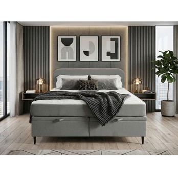 Postel s matrací MOREVIEW šedá, 180x200 cm 1