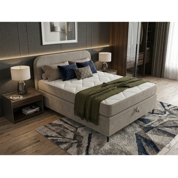 Postel s matrací MOREVIEW šedobéžová, 120x200 cm 1