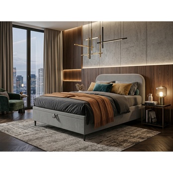 Postel s matrací MOREVIEW šedá, 120x200 cm 1