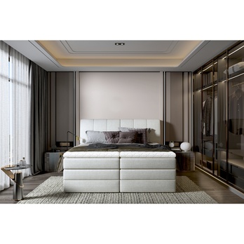 Postel boxspring MORYEN šedobéžová, 180x200 cm 1