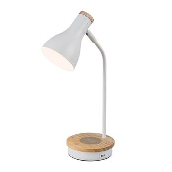 Stolní lampa MOSLEY bílá/hnědá 1