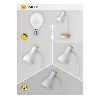 Stolní lampa MOSLEY bílá/hnědá 4