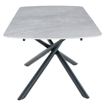 Jídelní stůl MOSTAR šedý mramor/černá 6