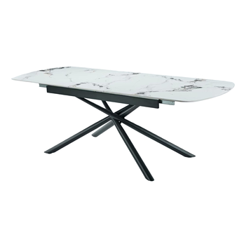 Jídelní stůl MOSTAR bílý mramor/černá 2