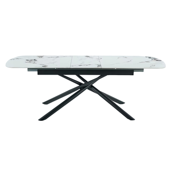 Jídelní stůl MOSTAR bílý mramor/černá 3
