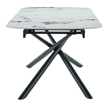 Jídelní stůl MOSTAR bílý mramor/černá 4