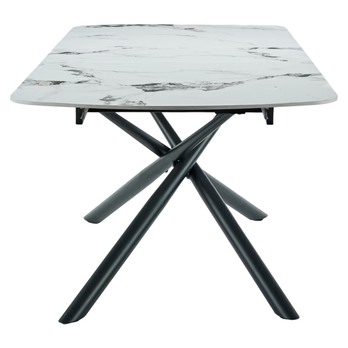 Jídelní stůl MOSTAR bílý mramor/černá 5
