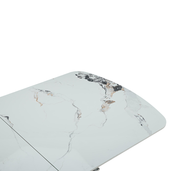 Jídelní stůl MOSTAR bílý mramor/černá 6